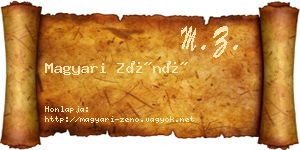 Magyari Zénó névjegykártya